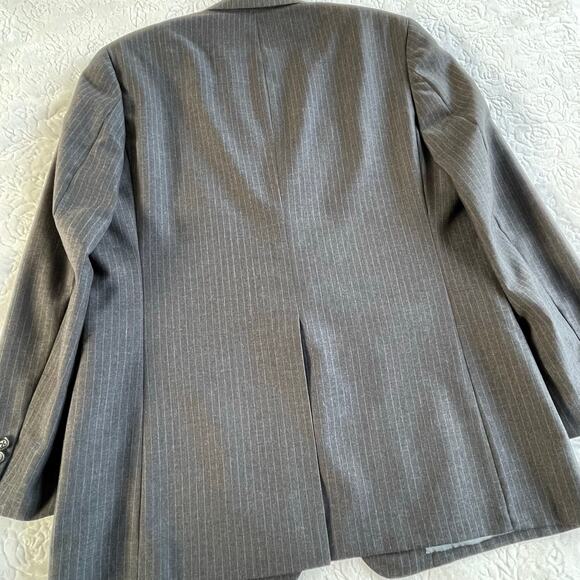 🔥VTG Jones New York PinstripedWool Mens 2 Pc Suit Blazer R43 Pants 37 Preppy - Picture 4 of 15